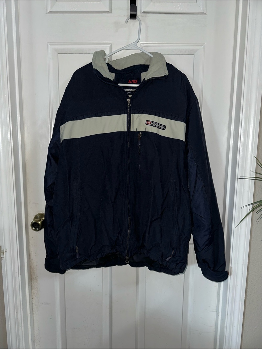 A/92 Abercrombie Vintage Jacket Mens XL Full Zip Fleece Lined Outerwear Ski